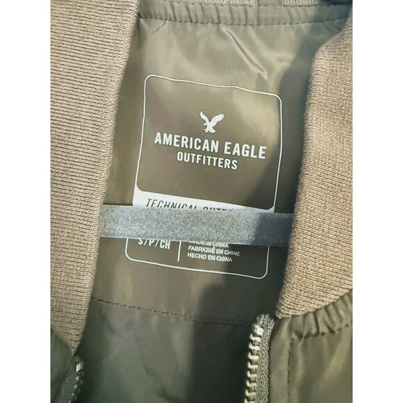 American Eagle Men’s Olive Green Bomber Jacket Technical Outerwear S Gorpcore - Picture 4 of 5
